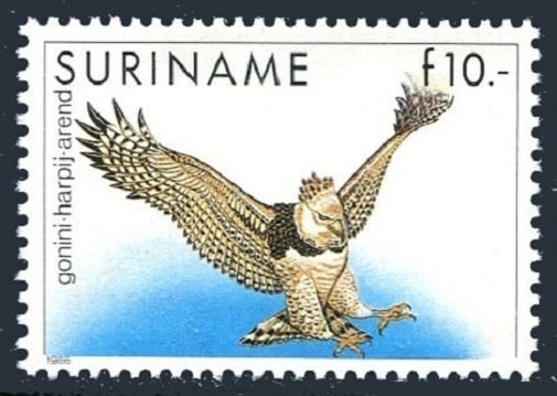 Surinam 729, MNH. Michel . Birds 1986. Harpy Eagle.