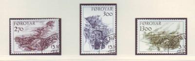 Faroe Islands Sc 149-51 1987 traditional farmhouses stamp...