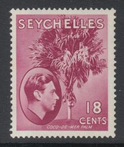 WS-C311 SEYCHELLES GBC - KGVI, 1938/49 18C. Carm.-Lake, Chalcky SG 139c £10 MLH