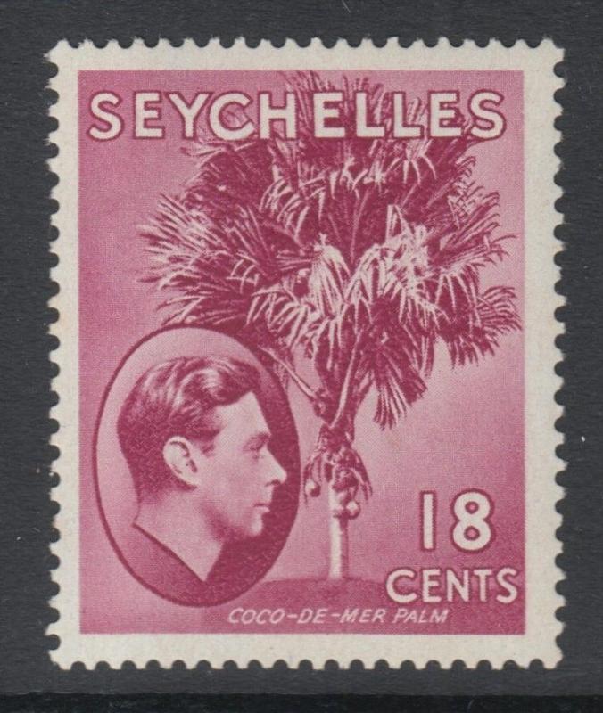 WS-C311 SEYCHELLES GBC - KGVI, 1938/49 18C. Carm.-Lake, Chalcky SG 139c £10 MLH