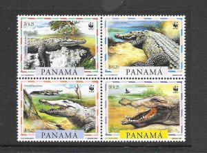 PANAMA #846 WWF CROCODILE (BLOCK) MNH