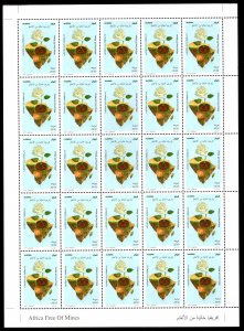 2023 - Algeria - Africa Free of Mines- Flower- Rose - Map -Sheet - Set 1v.MNH**