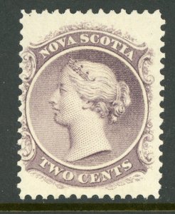 Canada 1860 Nova Scotia 2¢ Pinkish Purple Scott #9 Mint H460