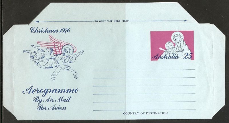 Australia 1976 Christmas Airletter Seven Seas A47 Mint