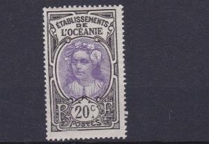 FRENCH POLYNESIA  1913 - 15      20C  VIOLET & BLACK      MH