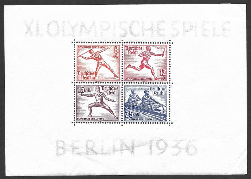 Doyle's_Stamps:1936 German Olympic Games Semi-Postal Sheets, #B91* & #B92*