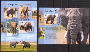 Togo 2014 Elephants Sheet + S/S MNH