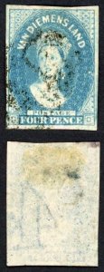 Tasmania SG37 4d Pale Blue Cat 28 pounds