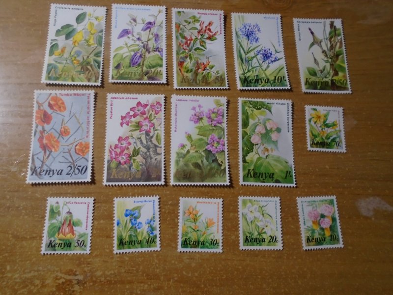 Kenya  #  247-61  MNH  Flowers