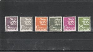 Denmark  Scott#  395-400  MH  (1962-70 State Seal)