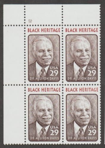 U.S. Scott #2816 Allison Davis - Black Heritage - Mint NH Plate Block - Plate S2