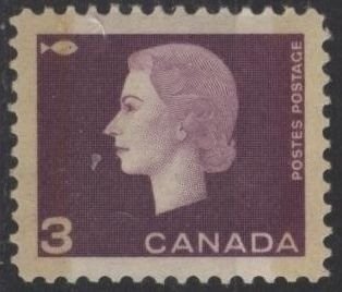 Canada 403 (mh) 3c Elizabeth II, purple (1963)