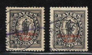 Bavaria - Scott #270 & 270A - 2-1/2M Black & gray VF Used