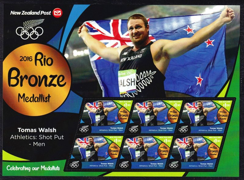 New Zealand 2016 Olympic Games Winner - Tomas Walsh Mint MNH Miniature Sheet