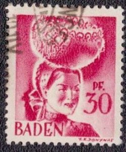 Germany -French Occupation Baden 1948 -  5n23 Used