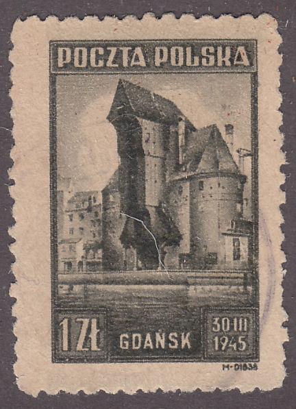 Poland 370 Crane Tower, Gdansk Ship Yards 1zł 1945