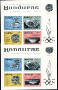 [63199] Honduras 1964 Olympic Games Tokyo Perf. And Imperf. Sheet MLH