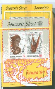 Indonesia #1381a-83a Mint (NH) Souvenir Sheet (Animals) (Wildlife) (Wwf)