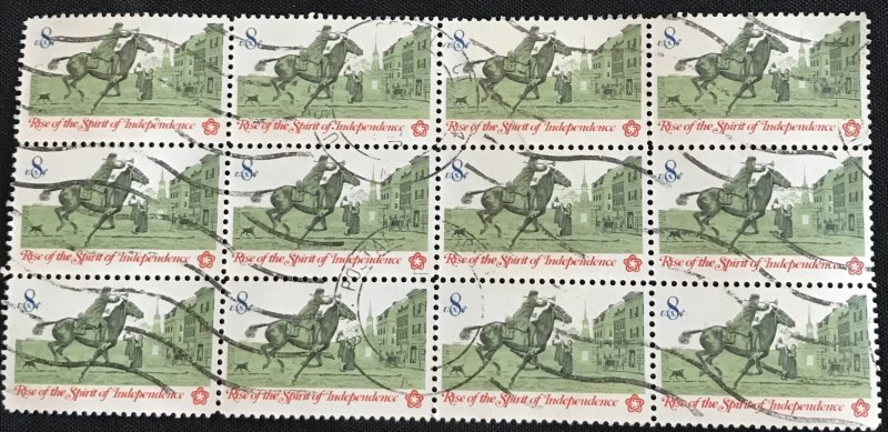 US #1478 Used Block of 12 Postrider SCV $3.00 L35