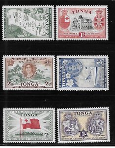 Tonga 1951 50th anniv friendship with Great Britain Flag Sc 94-99 MNH A1483