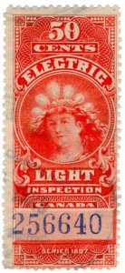 (I.B) Canada Revenue : Electric Light Inspection 50c