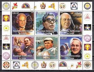 Congo, Dem. 2003 issue. Mason Personalities sheet #2.