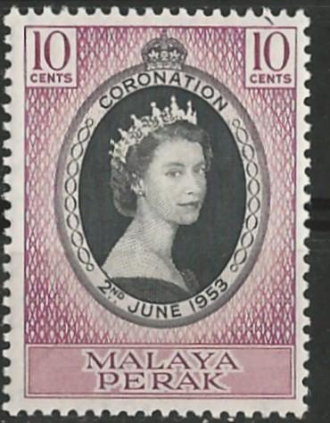 Malaya-Perak   # 126  QE II Coronation (1)  Unused VLH