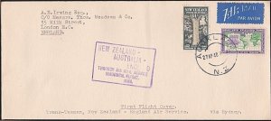 NEW ZEALAND 1940 First flight cover to London..............................B2113