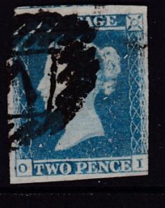 Great Britain 1841 QV 2d blue From an Old Tyme Collection  F/VF/Used(o)