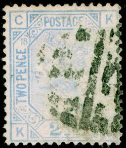 SG142, 2½d blue PLATE 18, USED. Cat £45. KC 