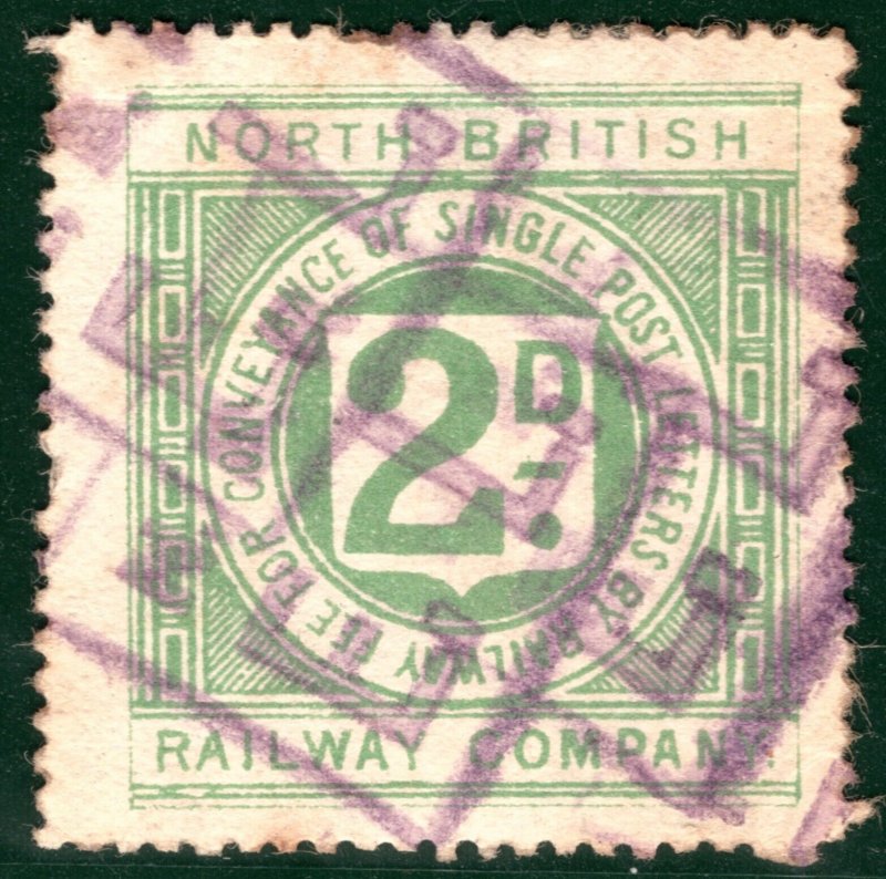 GB Scotland NBR RAILWAY Letter Stamp 2d Rare FRAMED *EL* Cancels Used SBW150