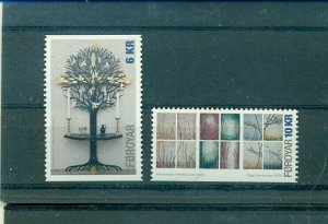 Faroe Is. - Sc# 522a-3a. 2009 Christmas. Booklet Stamps. MNH $5.00.