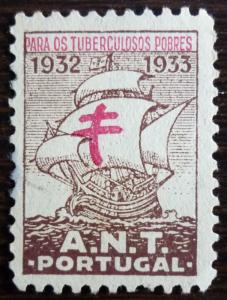 PORTUGAL - TBC - TUBERCULOSIS STAMP! natal ship boat child red cross J24