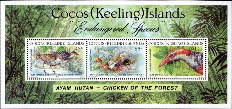 Cocos Islands #262-263, Complete Set(2) Sheet of 3 and Strip 4, 1992, World W...