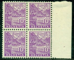 SWITZERLAND SCOTT # 221 BLOCK OF 4, MINT, OG, NH, GREAT PRICE!