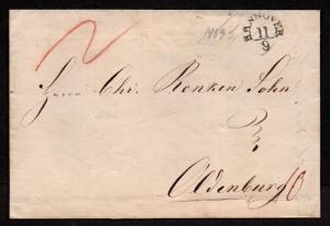 $German Stampless Cover, Hannover-Oldenburg (1839)