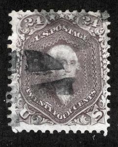 US Sc 70 Lilac 24¢ Segmented Cork Cancel