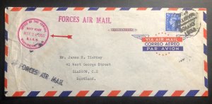 1950 Royal Navy Washington Dc USA Joint Mail Service Airmail Cover To Scotland