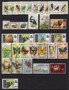 Kenya, Malawi, Nigeria 1970's-90's Group of 60 Used Stamps Mostly Better ECV$140