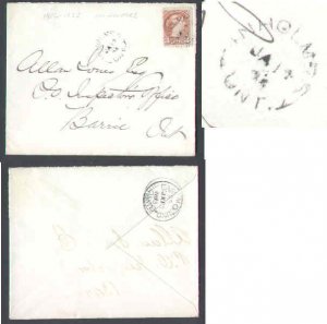 Canada-cover #7084-3c-Parry Sound District-Inholmes-Ja 14 1895 [new early date ?