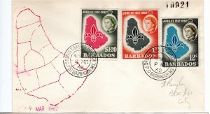 Barbados 1962 MNH Sc 254-6 FDC 1