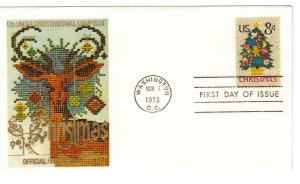 US 1508 8c Christmas Tree on FDC Fleetwood Cachet Unaddressed ECV $12.50