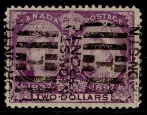 CANADA QV SG137, $2 deep violet, USED. Cat £425.