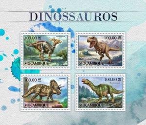 Dinosaurs Prehistoric Animals Fauna Mozambique MNH stamps set