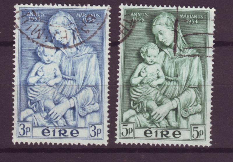 J16331 JLstamps 1954 ireland set used #151-2 madonna