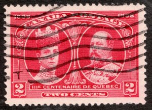 1908 Canada Sc #98 - 2¢ Tercentennial - KGVII & Queen Alexandra - Used vf
