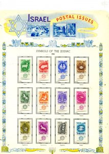Israel 1961 FDC 2 Covers and stamps on page MH with label Signs of Zodiak 8979