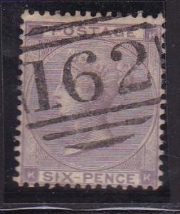 Great Britain 1862 6d lilac with Hyphen  F/VF/used