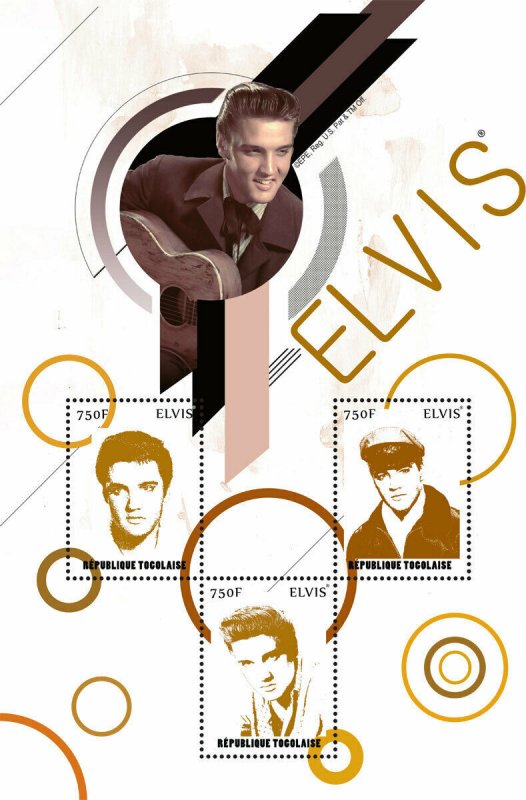 Togo 2014 - Elvis Presley - Sheet of 3 stamps - MNH