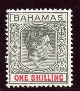 Bahamas 1942 KGVI 1s black & carmine (O) MLH. SG 155b.